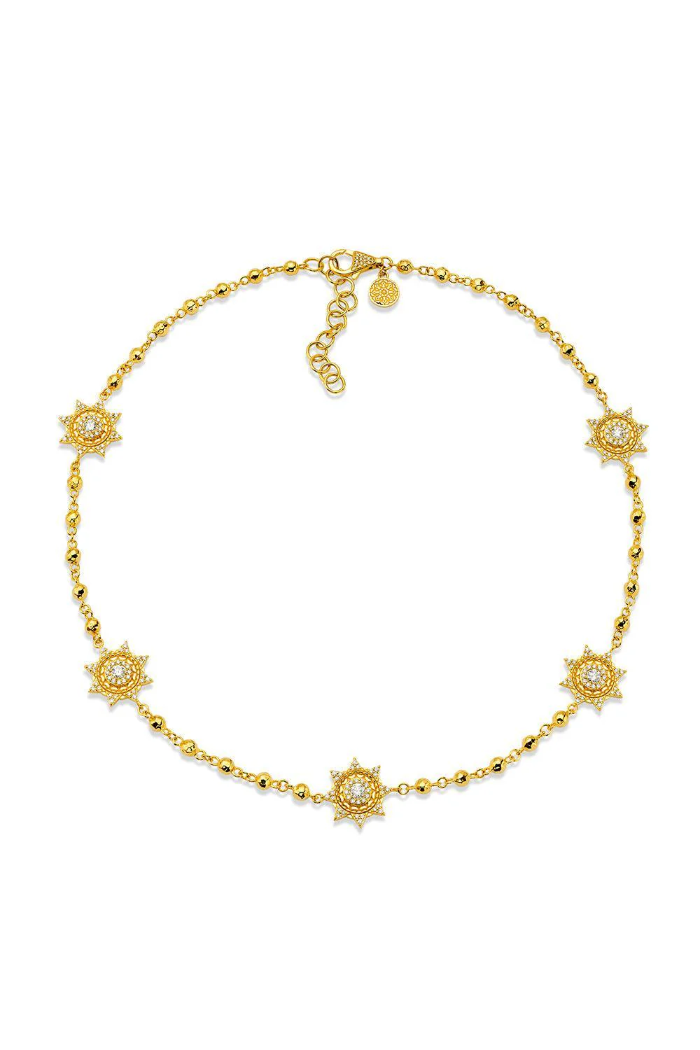 Five Diamond Sun Station Necklace