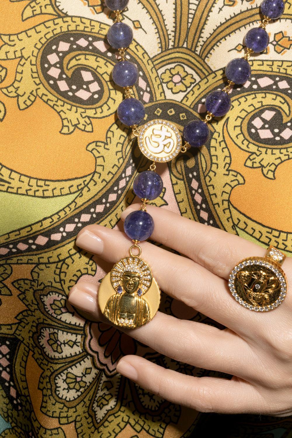 Golden Buddha Tanzanite Necklace - Image 3