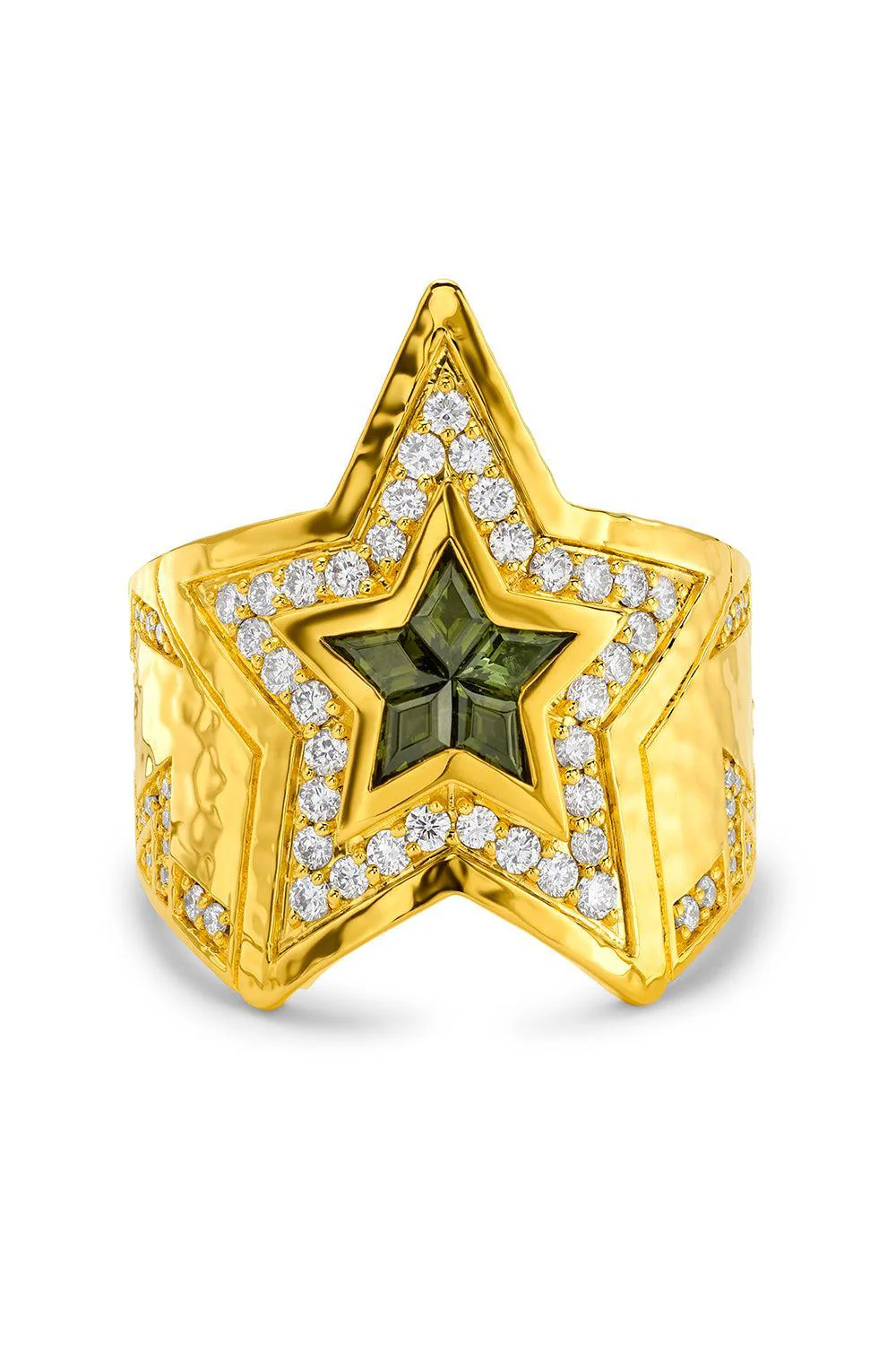 Green Tourmaline Star Wrap Ring