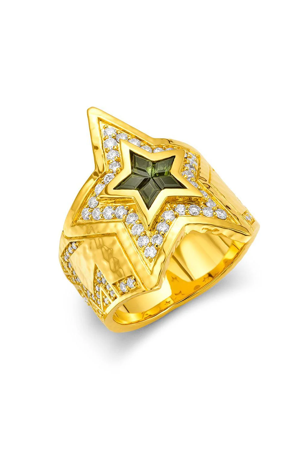 Green Tourmaline Star Wrap Ring - Image 5