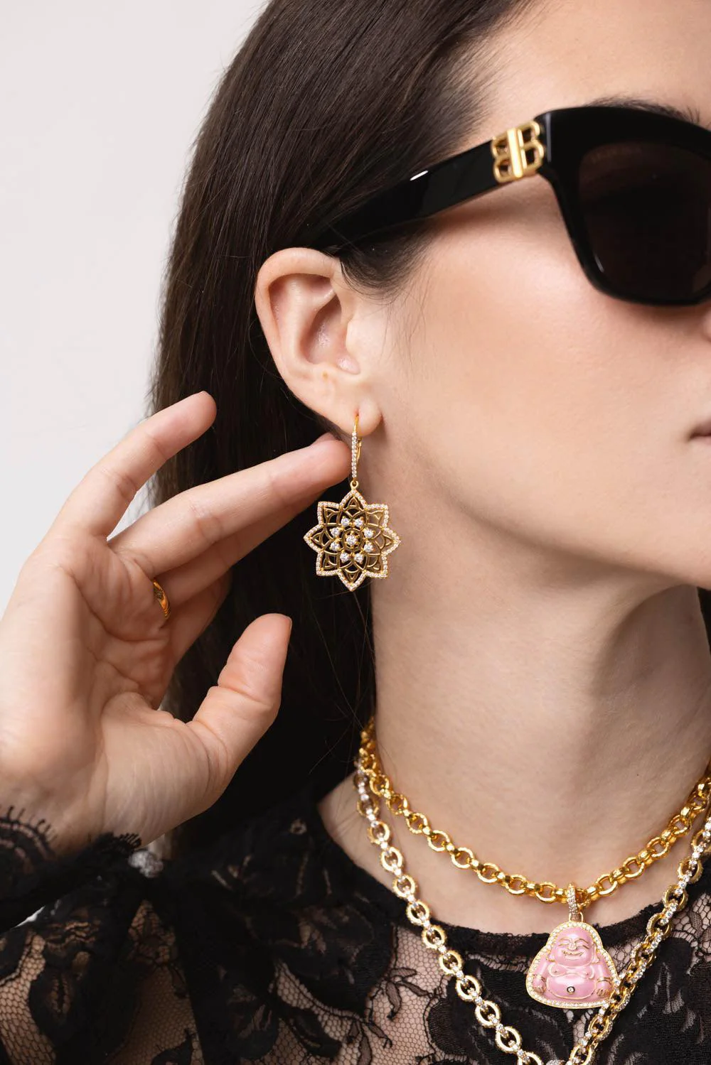 Mandala Diamond Earrings - Image 3