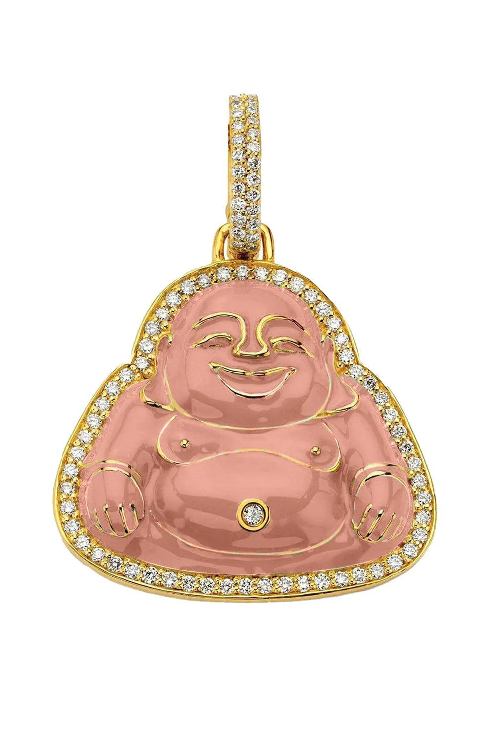 Medium Pink Happy Buddha Pendant