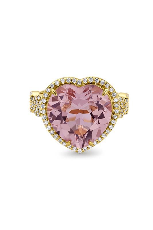 Morganite Diamond Heart Ring - Image 5