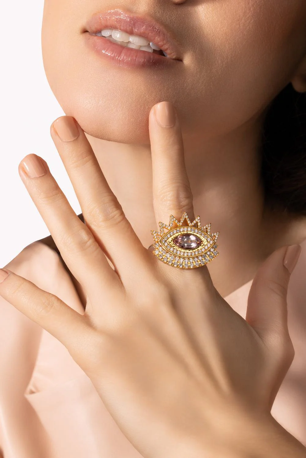 Morganite Evil Eye Ring - Image 3