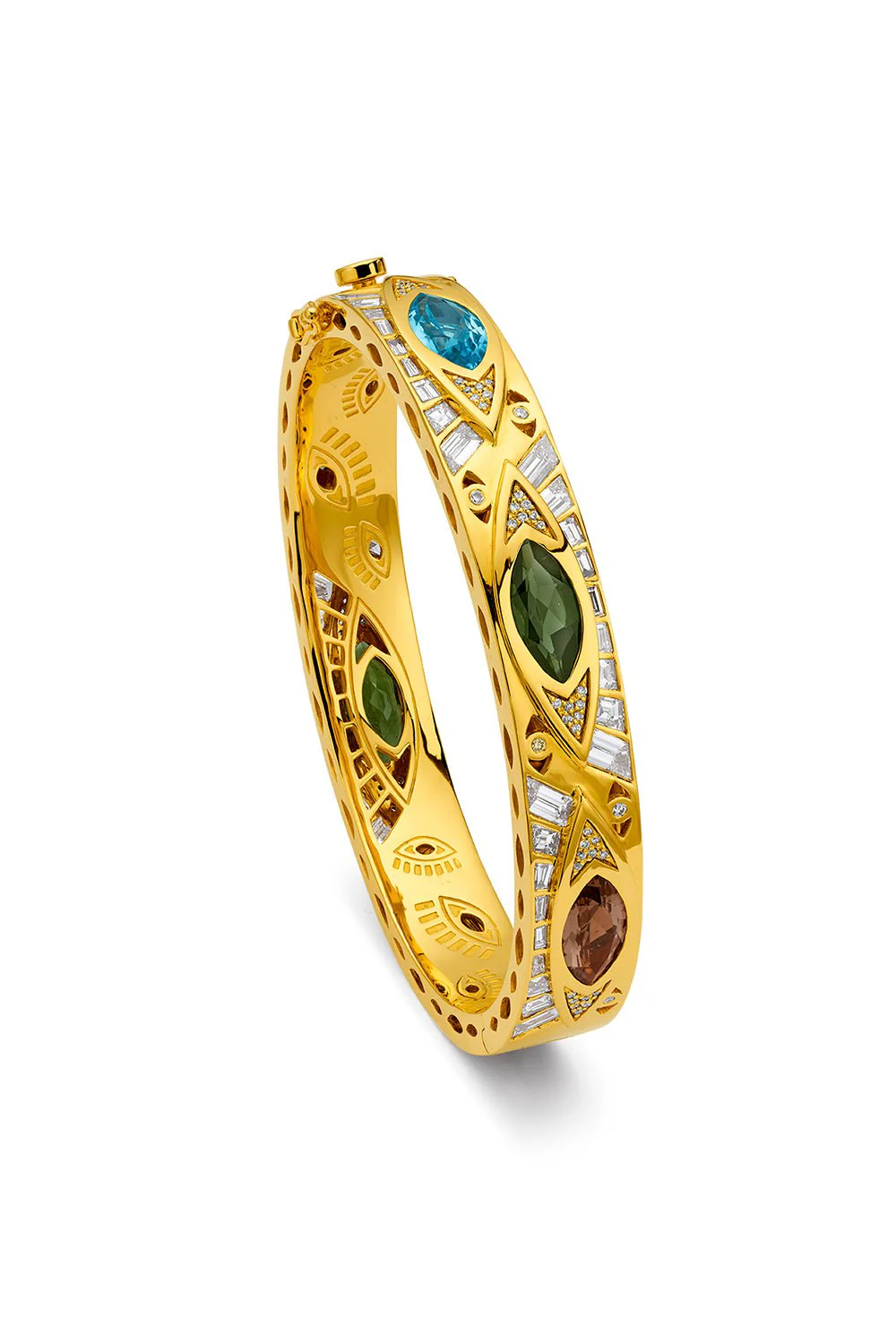 Multi Evil Eye Bangle Bracelet - Image 4