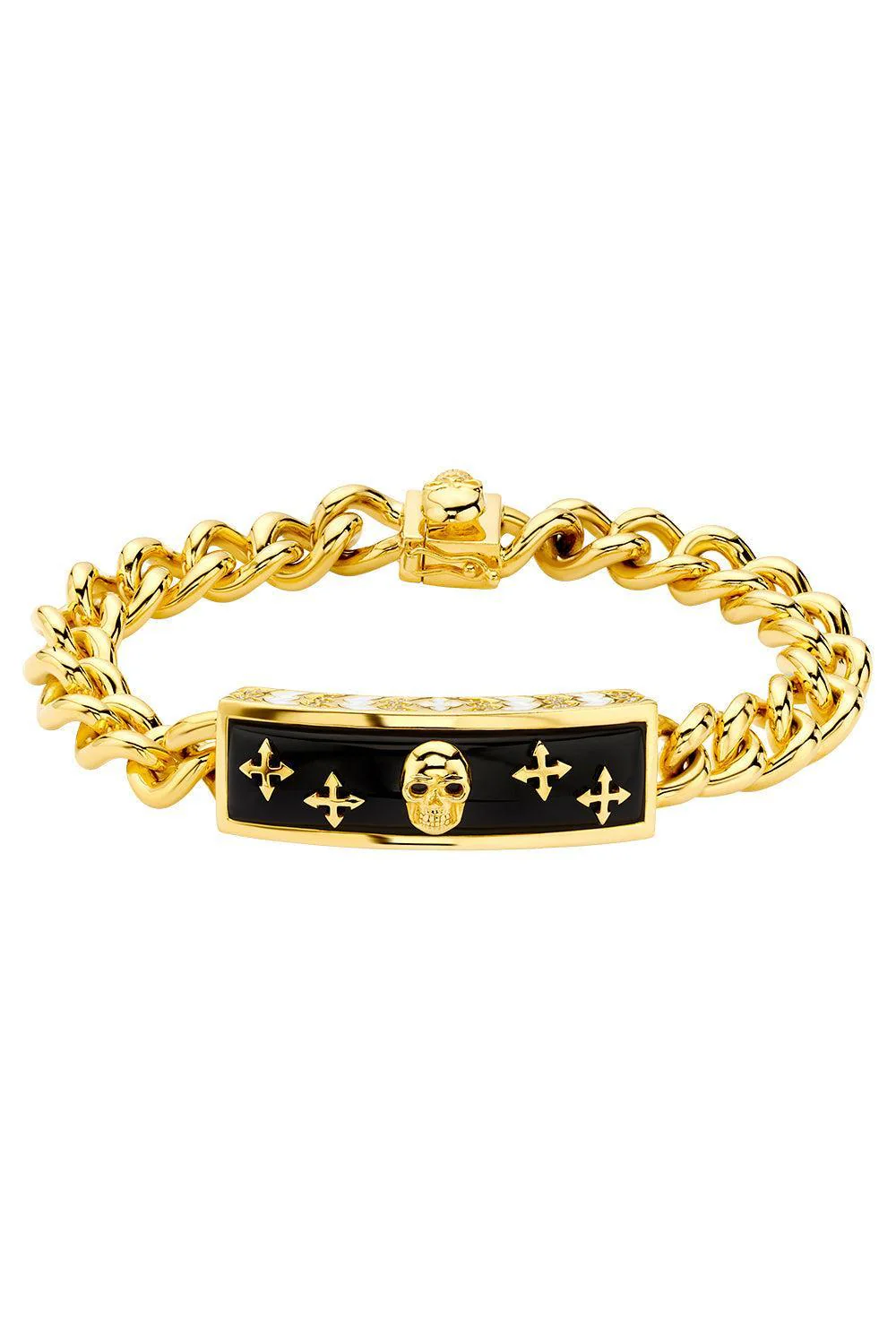 Onyx Skull Biker Bracelet