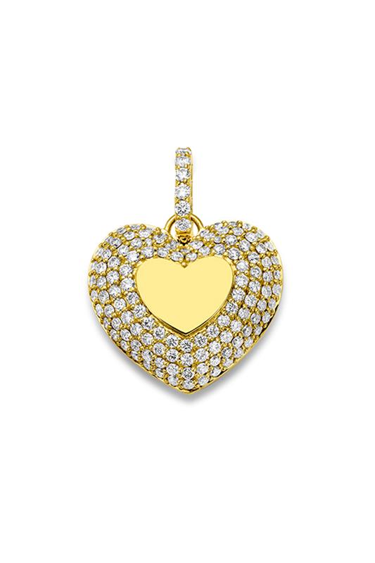 Pink Spinel Puffy Heart Pendant - Image 4
