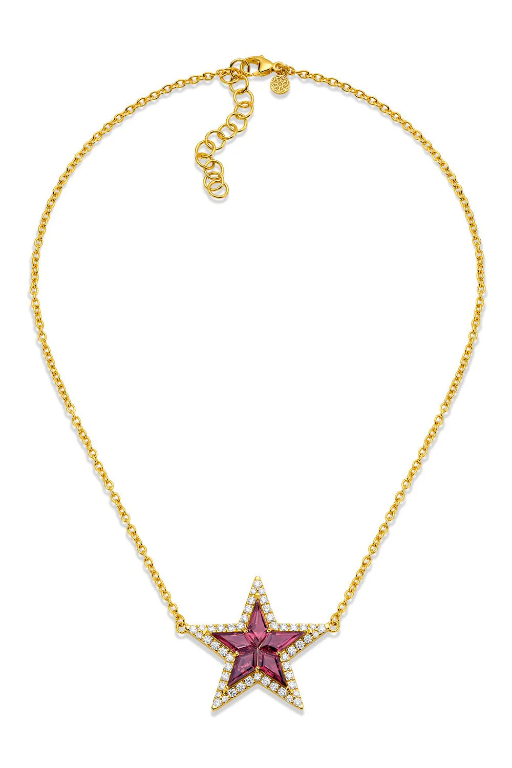 Pink Tourmaline Kite Star Necklace