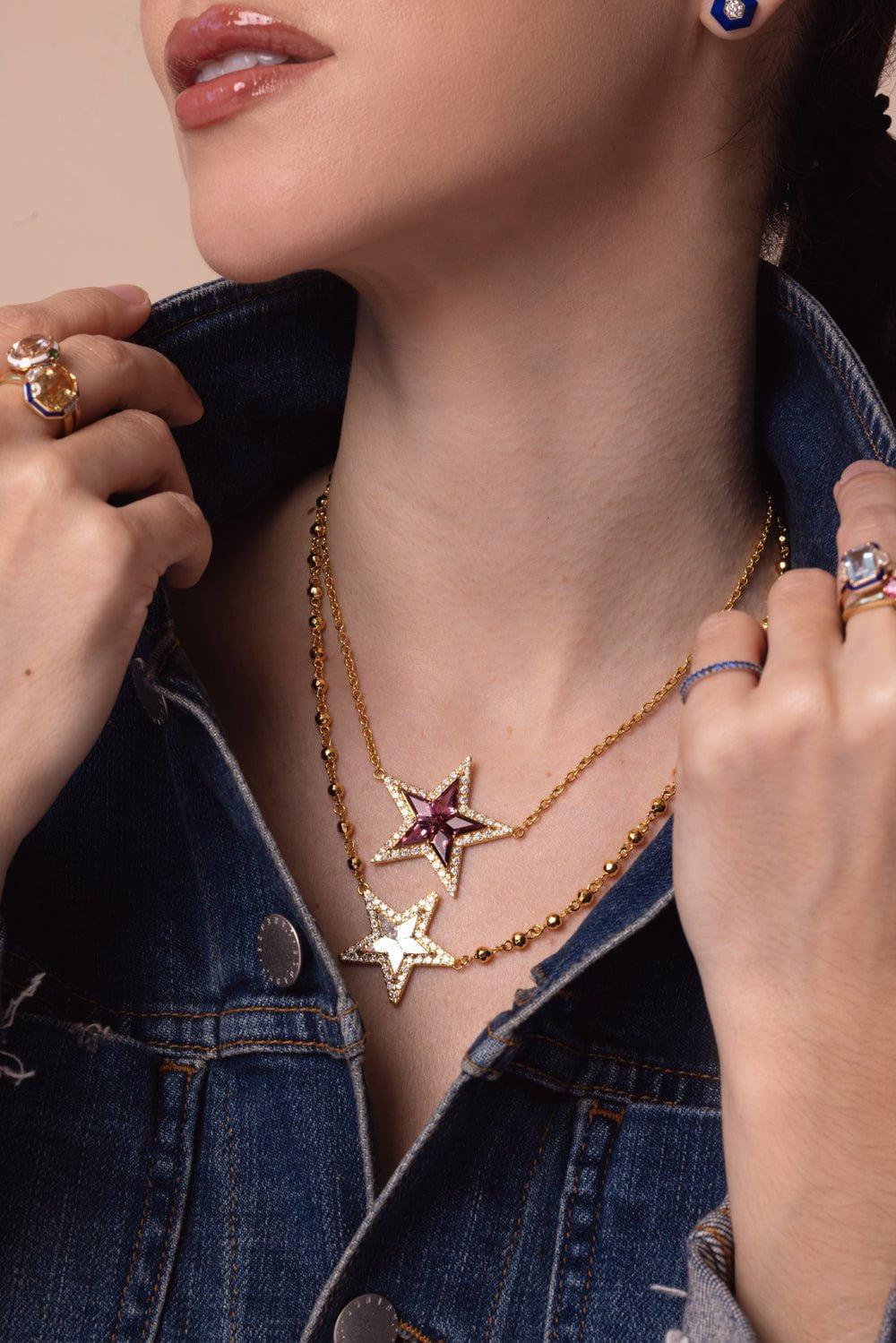 Pink Tourmaline Kite Star Necklace - Image 2