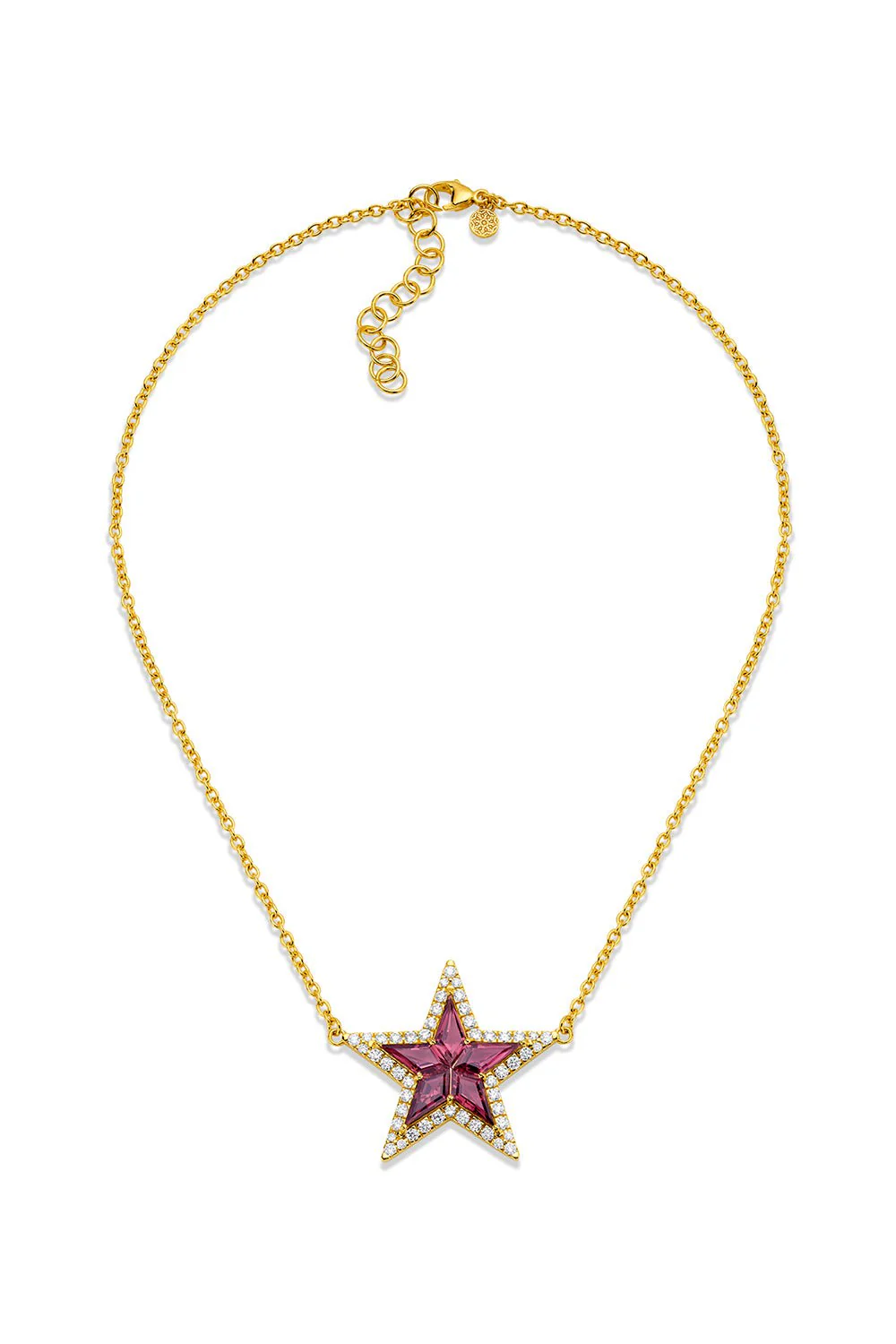 Pink Tourmaline Kite Star Necklace