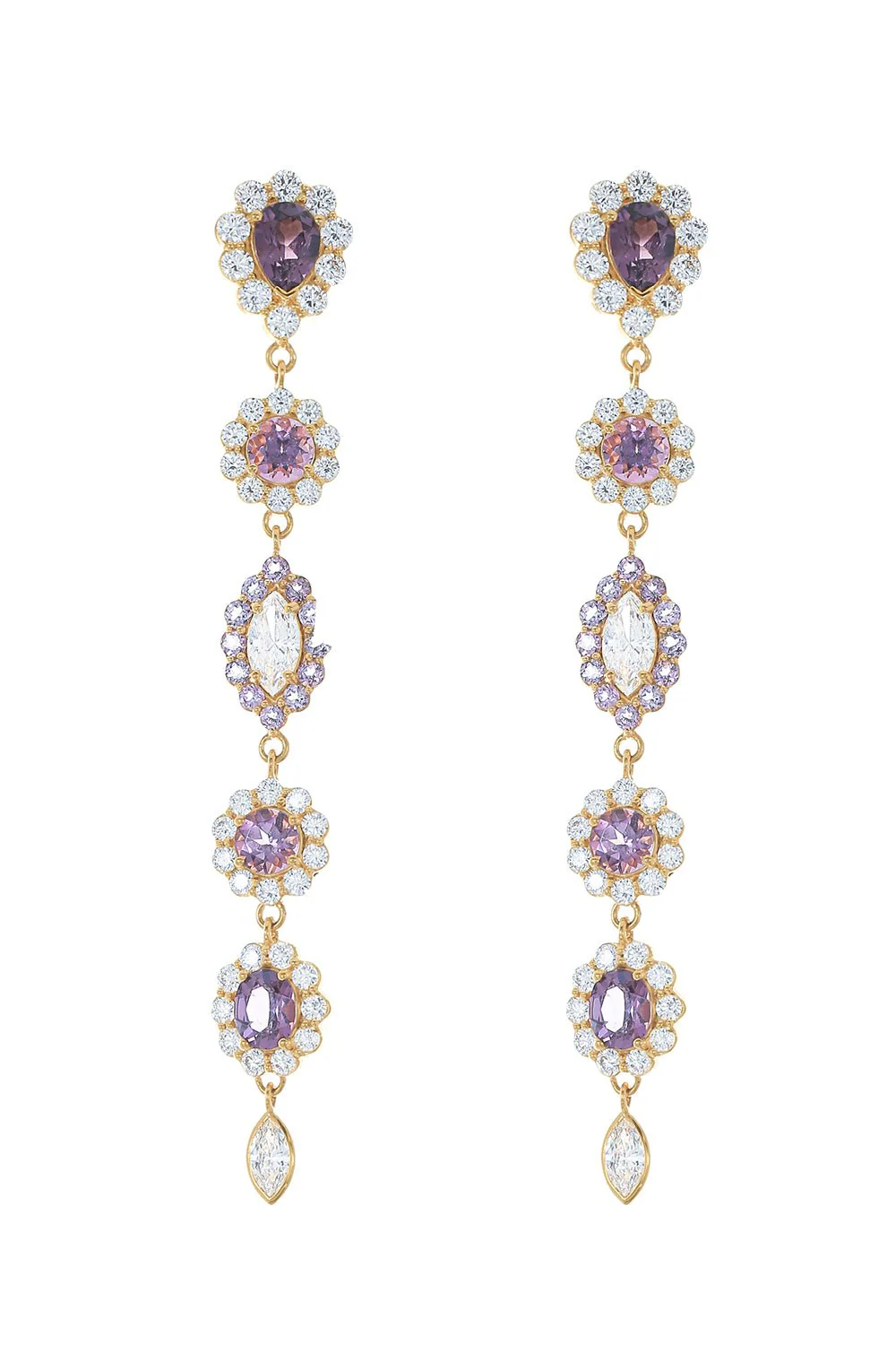 Purple Spinel Drop Earrings