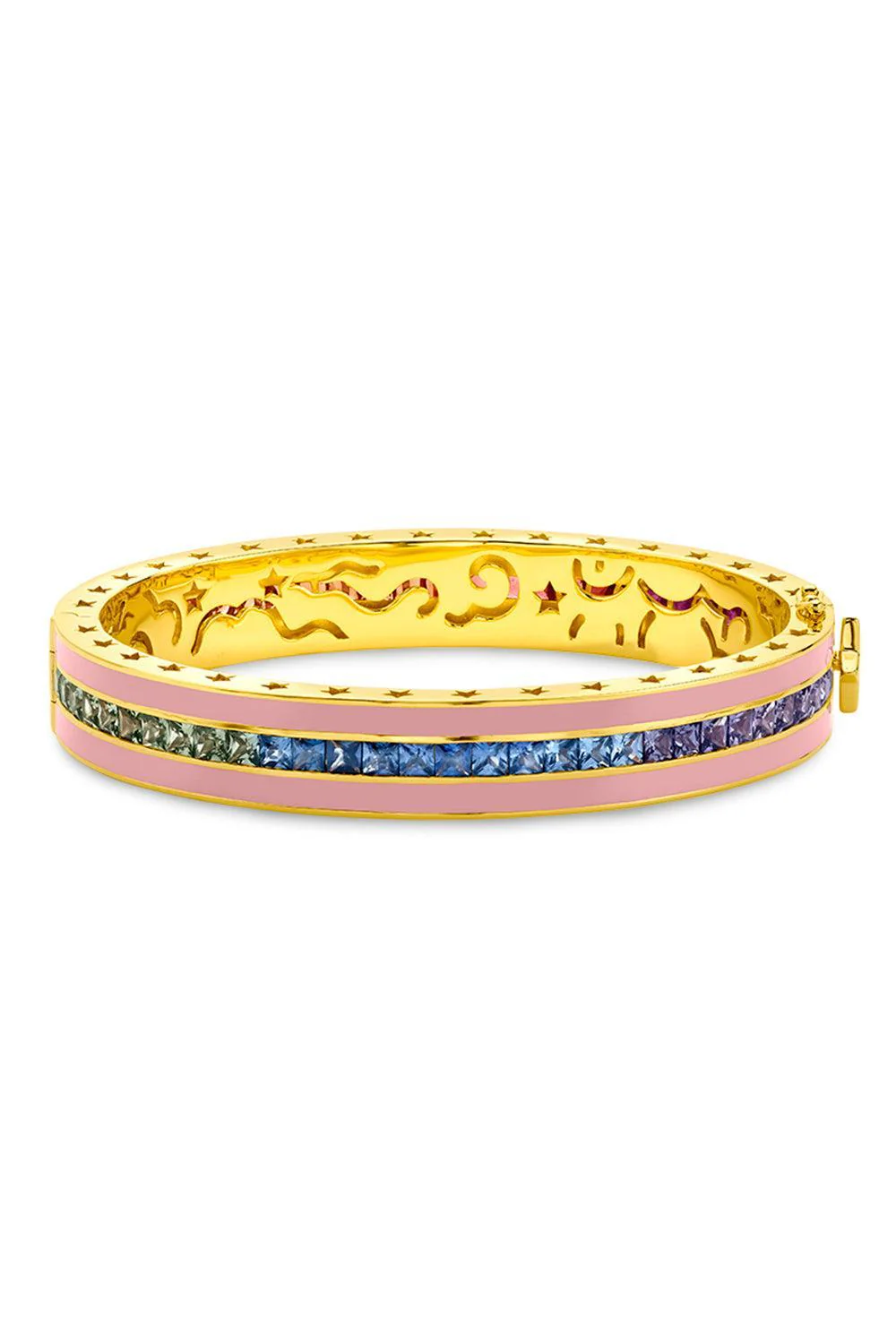 Rainbow Sapphire Bubblegum Bangle Bracelet