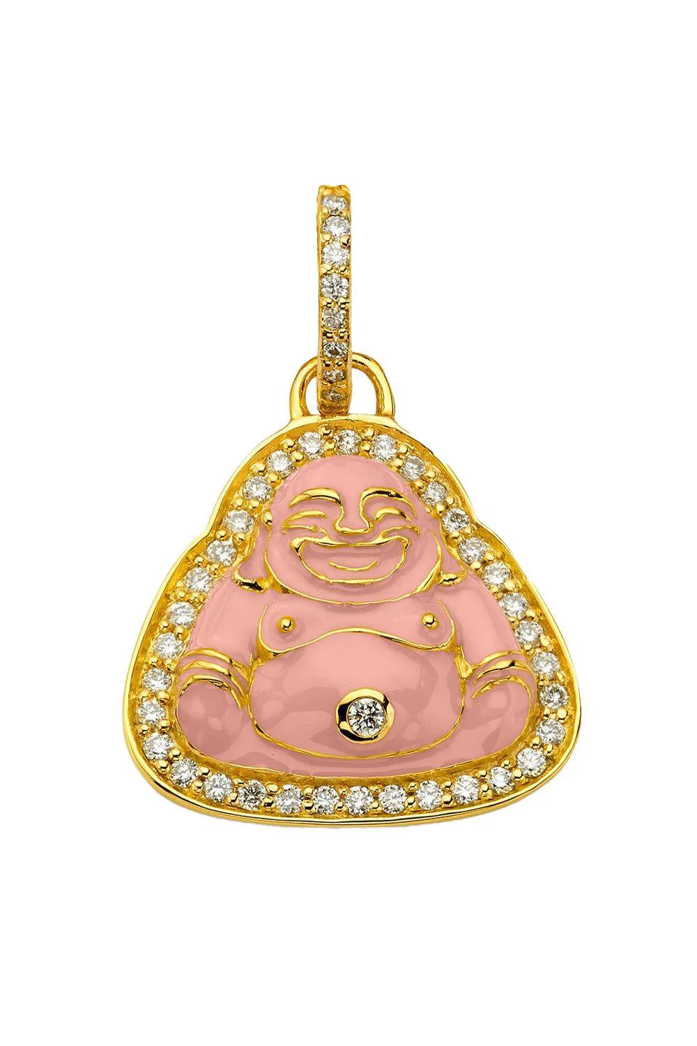 Small Pink Happy Buddha Pendant