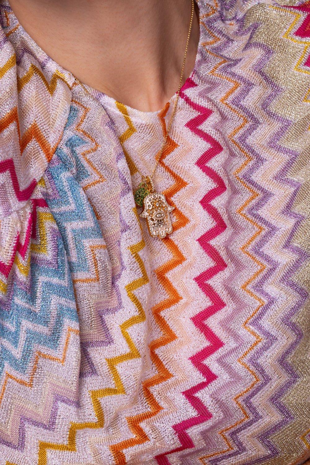 Small White Hamsa Pendant - Image 3
