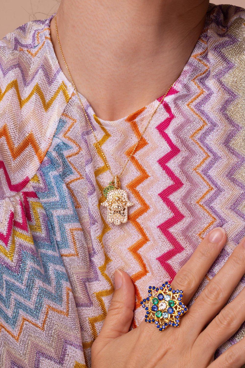 Small White Hamsa Pendant - Image 4