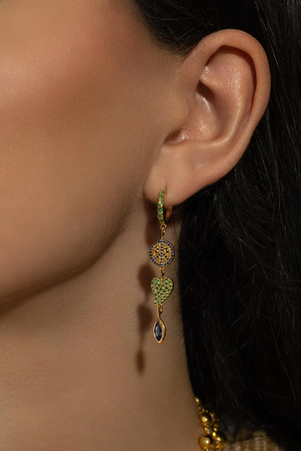 Tanzanite Peace And Love Drop Earrings - Image 2
