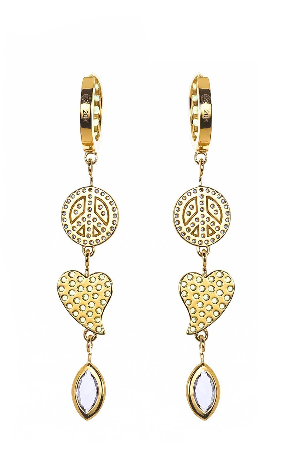 Tanzanite Peace And Love Drop Earrings - Image 5
