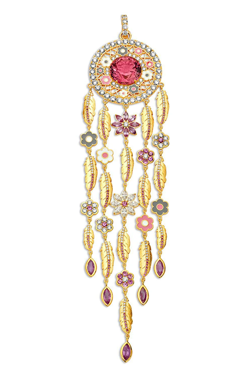 Tourmaline Dream Catcher Pendant