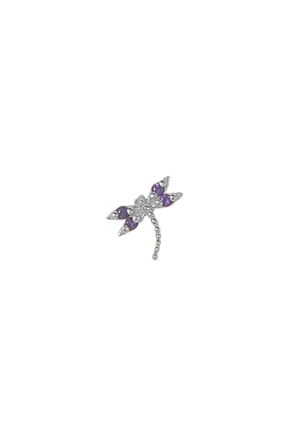 Amethyst Damselfly Ear Pin