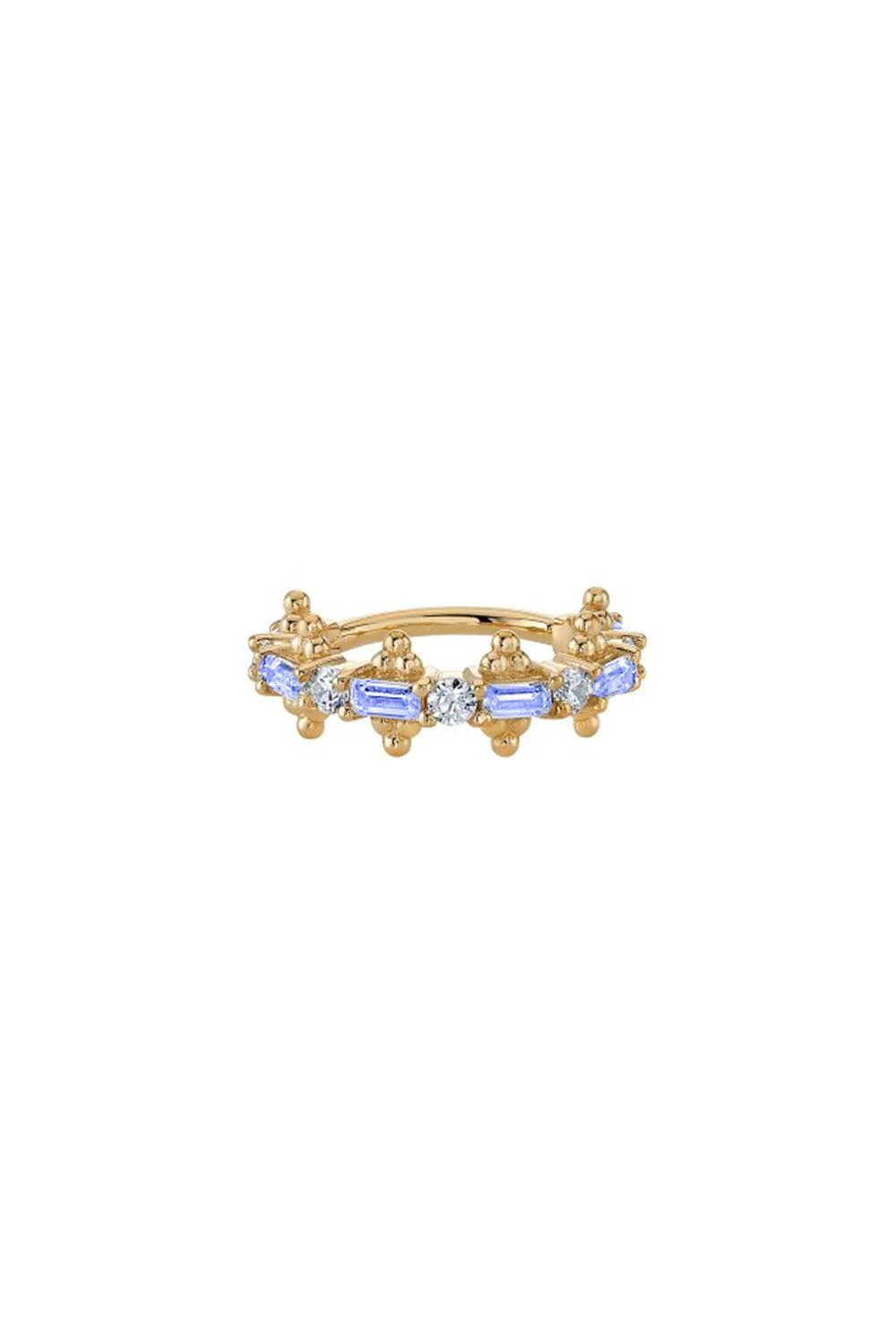 Tanzanite Diamond Closer Hinge Ear Ring
