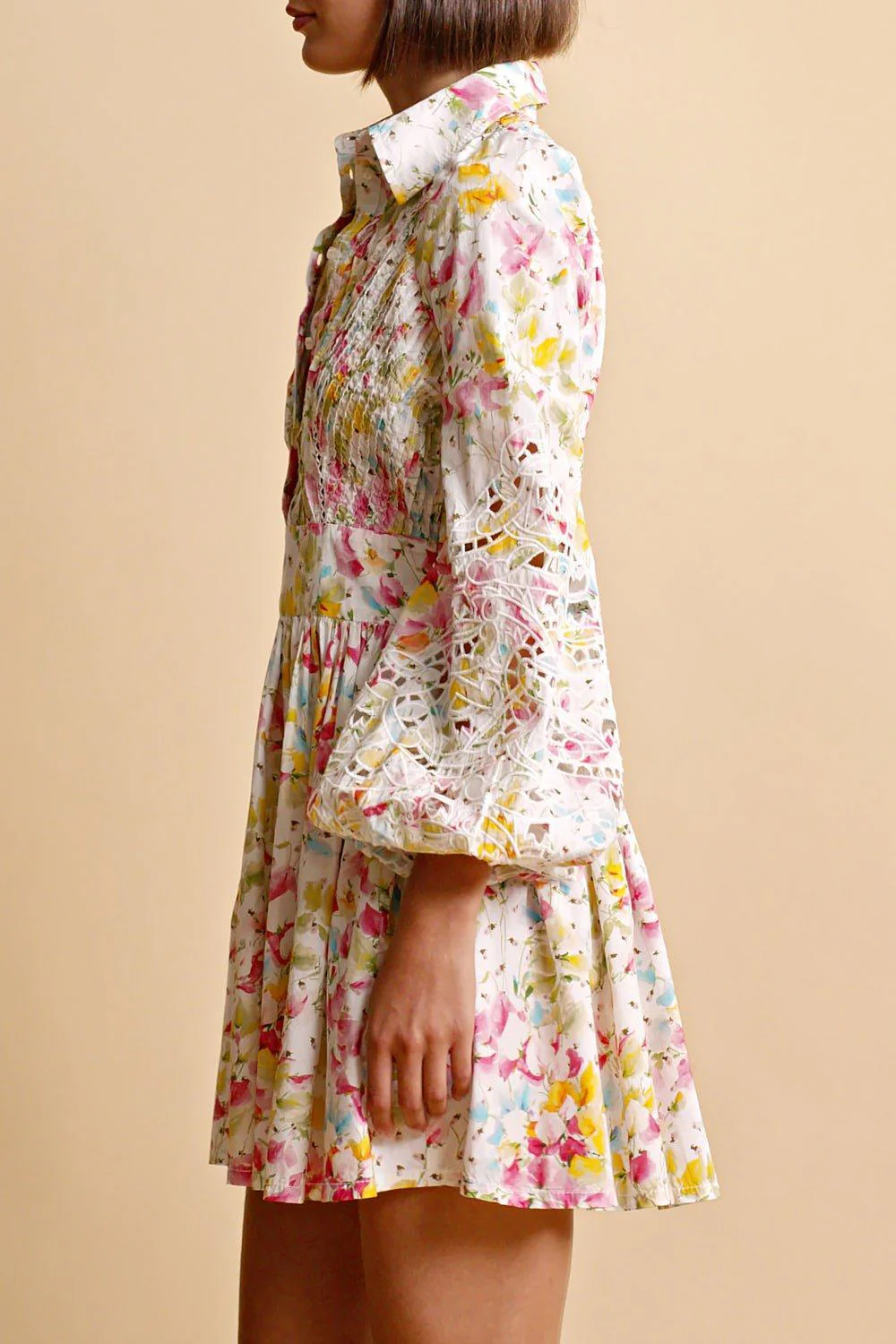 Blouson Sleeve Floral Dress - Image 3