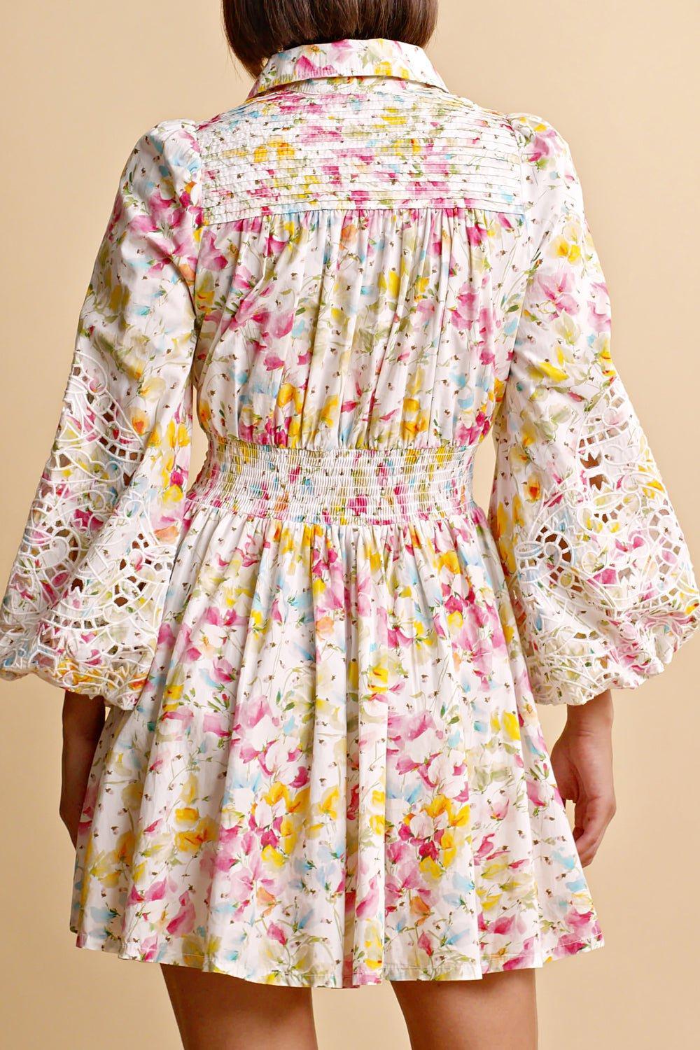 Blouson Sleeve Floral Dress - Image 4