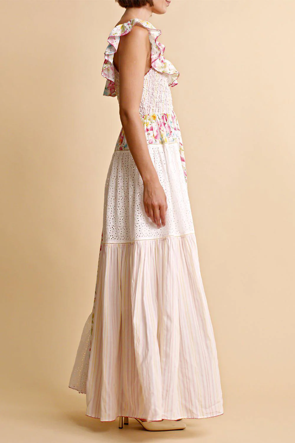 Patchwork Smocking Dress - Image 3