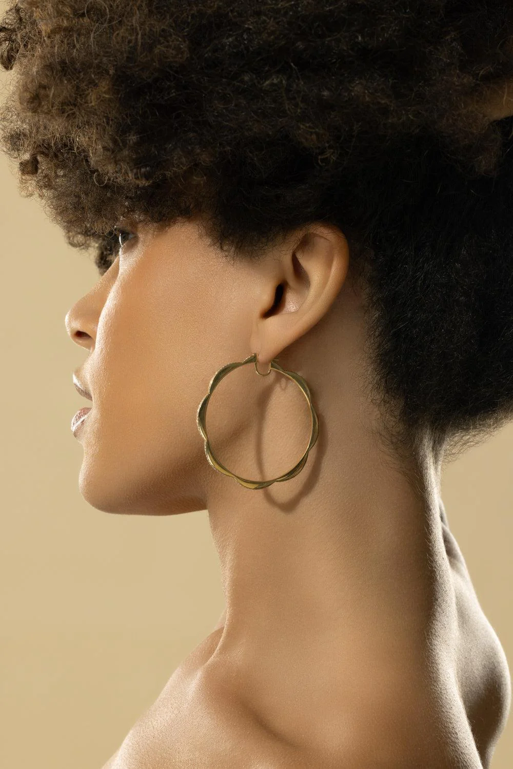 Diamond Jumbo Triplet Hoop Earrings - Image 3