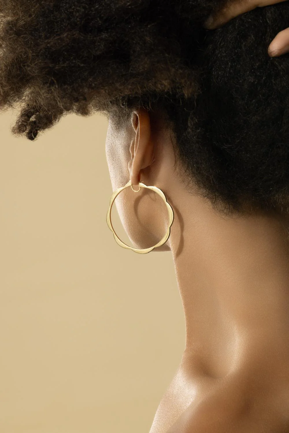 Diamond Jumbo Triplet Hoop Earrings - Image 4