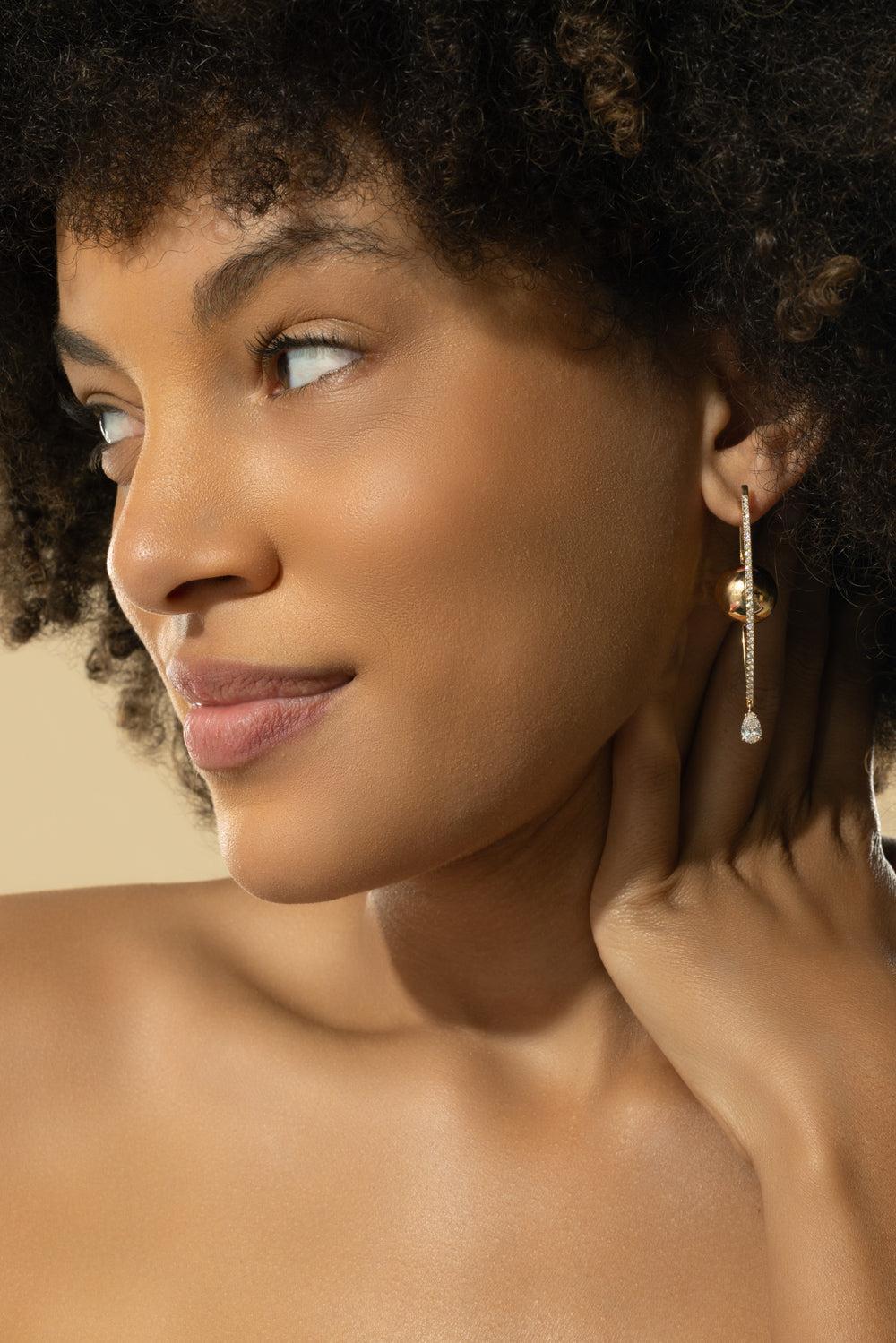 Diamond Large Reflections Hoop Earrings - Image 2
