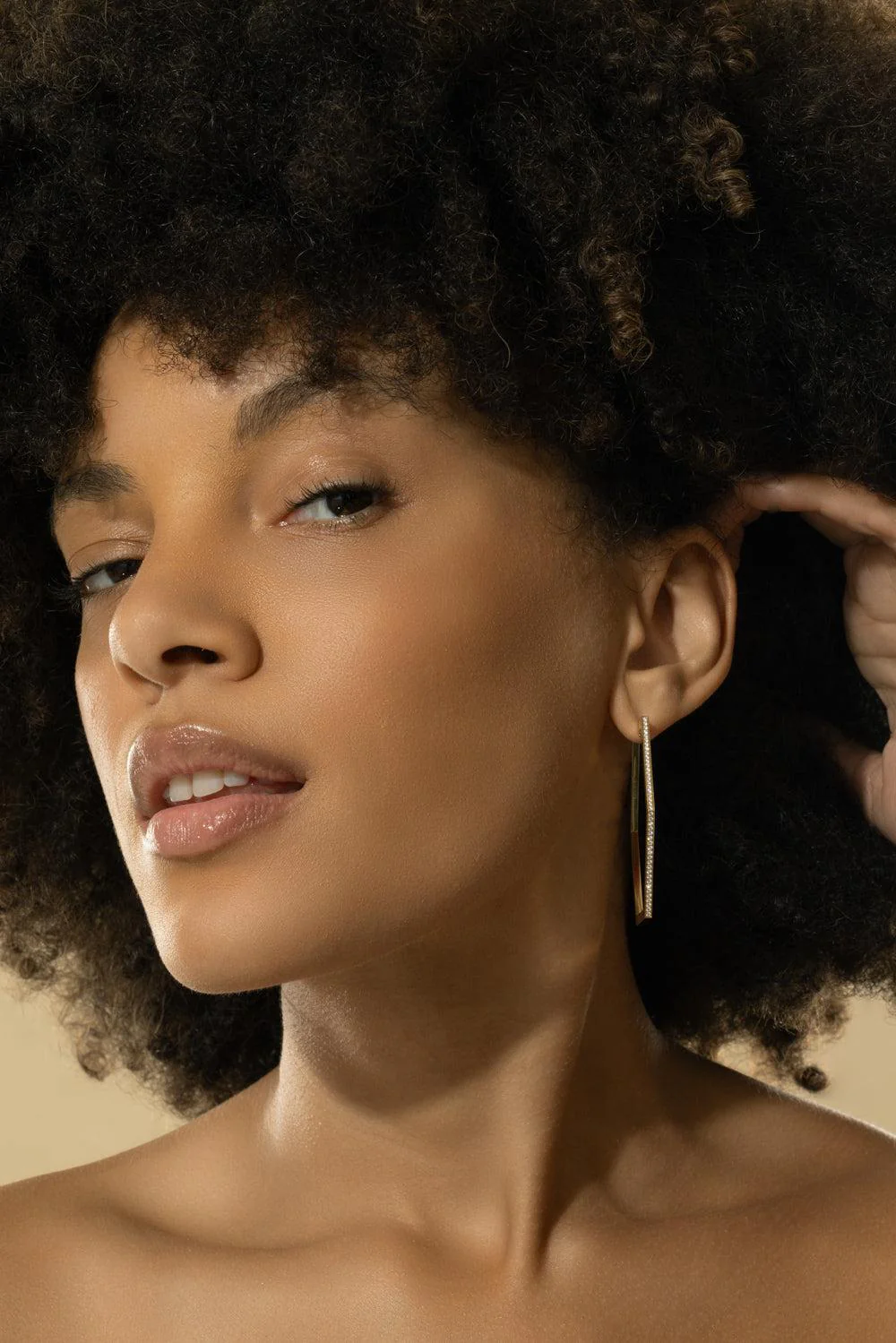 Large B Home Hoop Earrings - Image 2