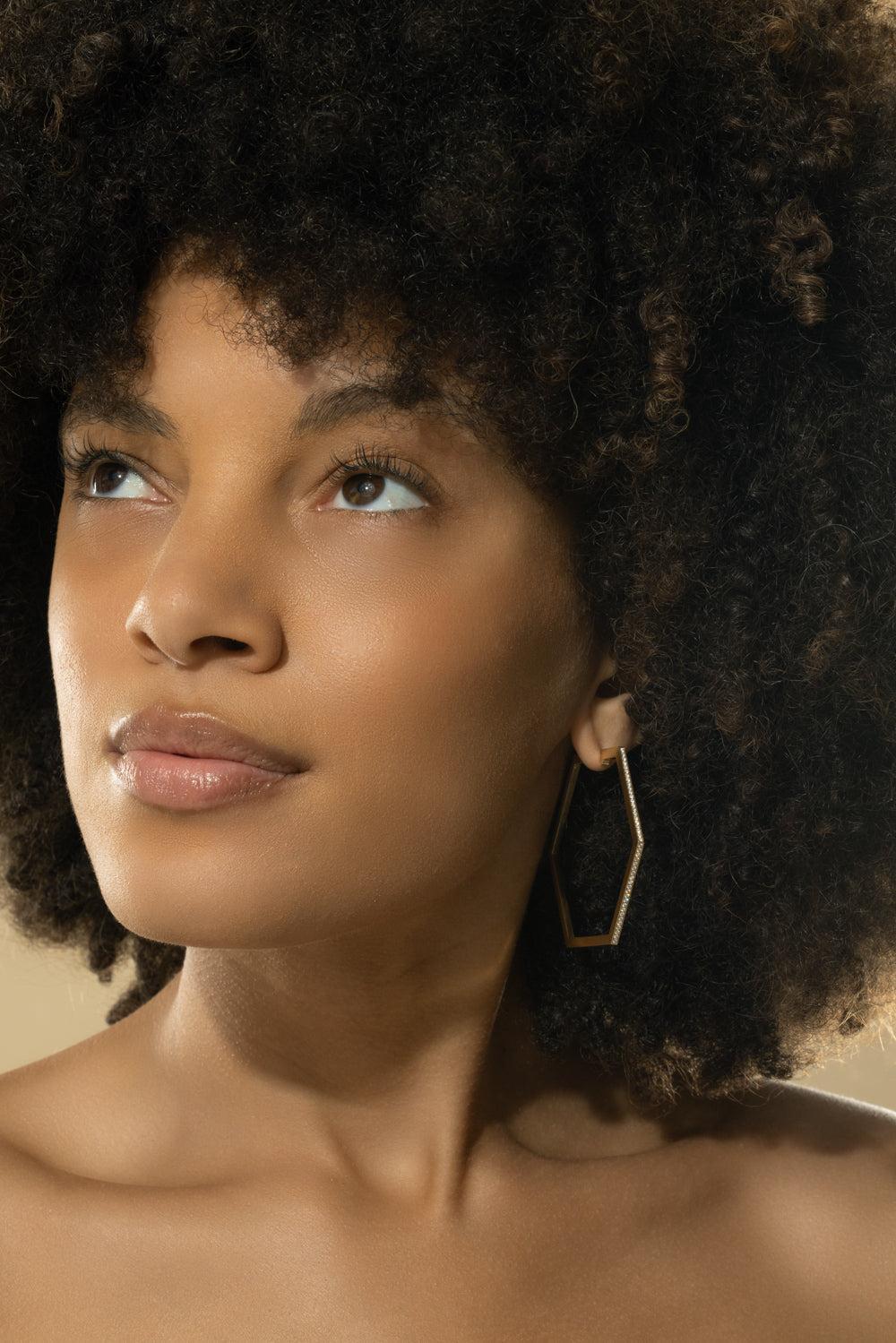 Large B Home Hoop Earrings - Image 4