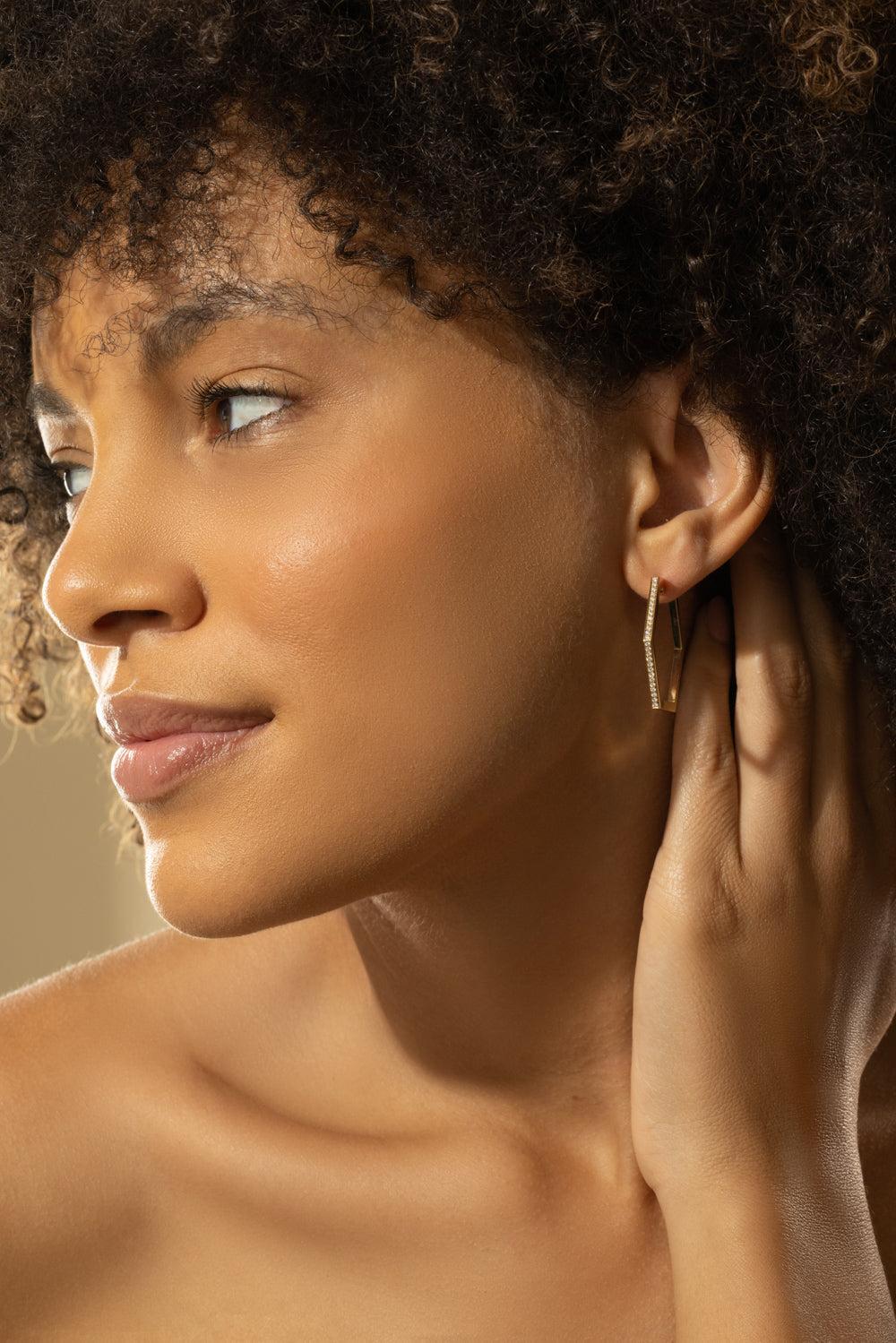 Medium B Home Hoop Earrings - Image 2