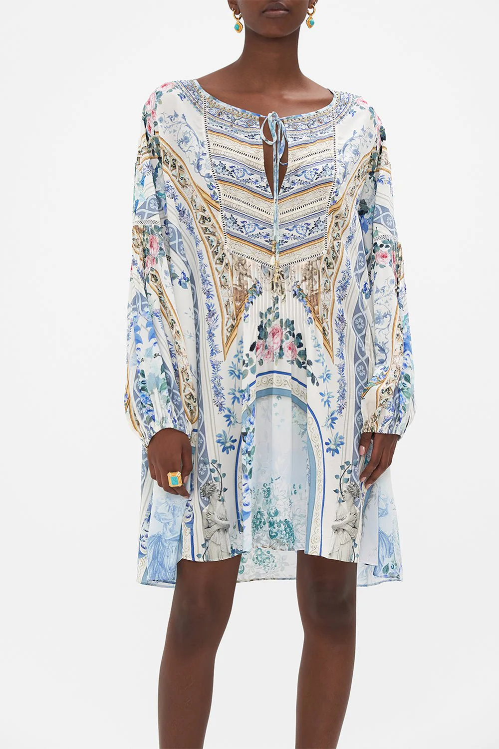A-Line Blouson Sleeve Dress - Image 4