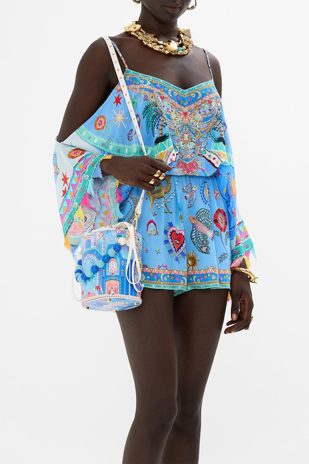 Beaded Handle Bucket Bag - Image 2