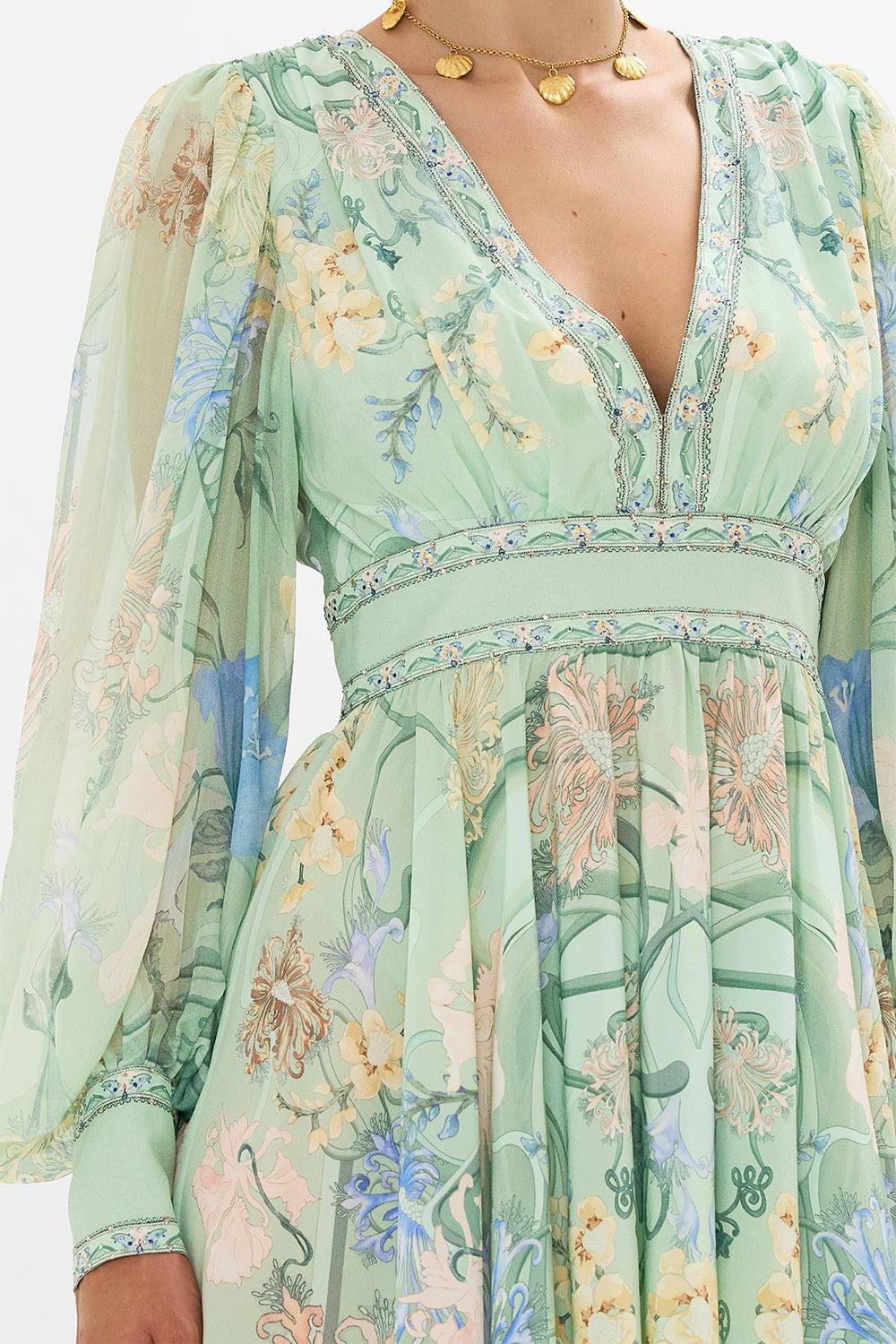 Blouson Sleeve Short Dress - Image 4