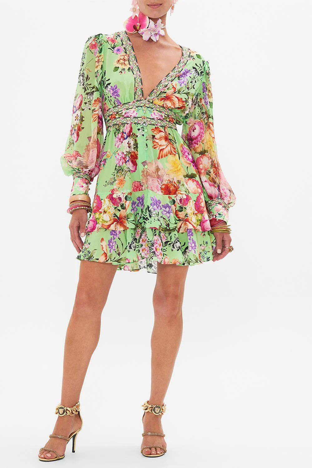 Button Front Frill Dress - Image 2