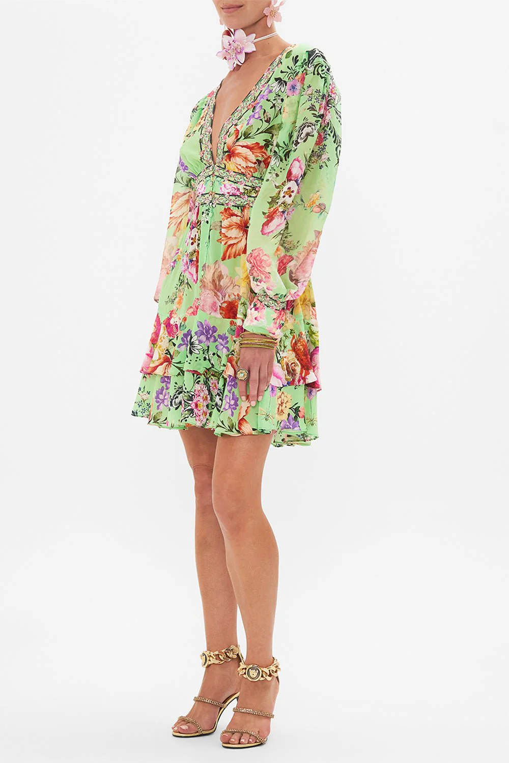 Button Front Frill Dress - Image 3