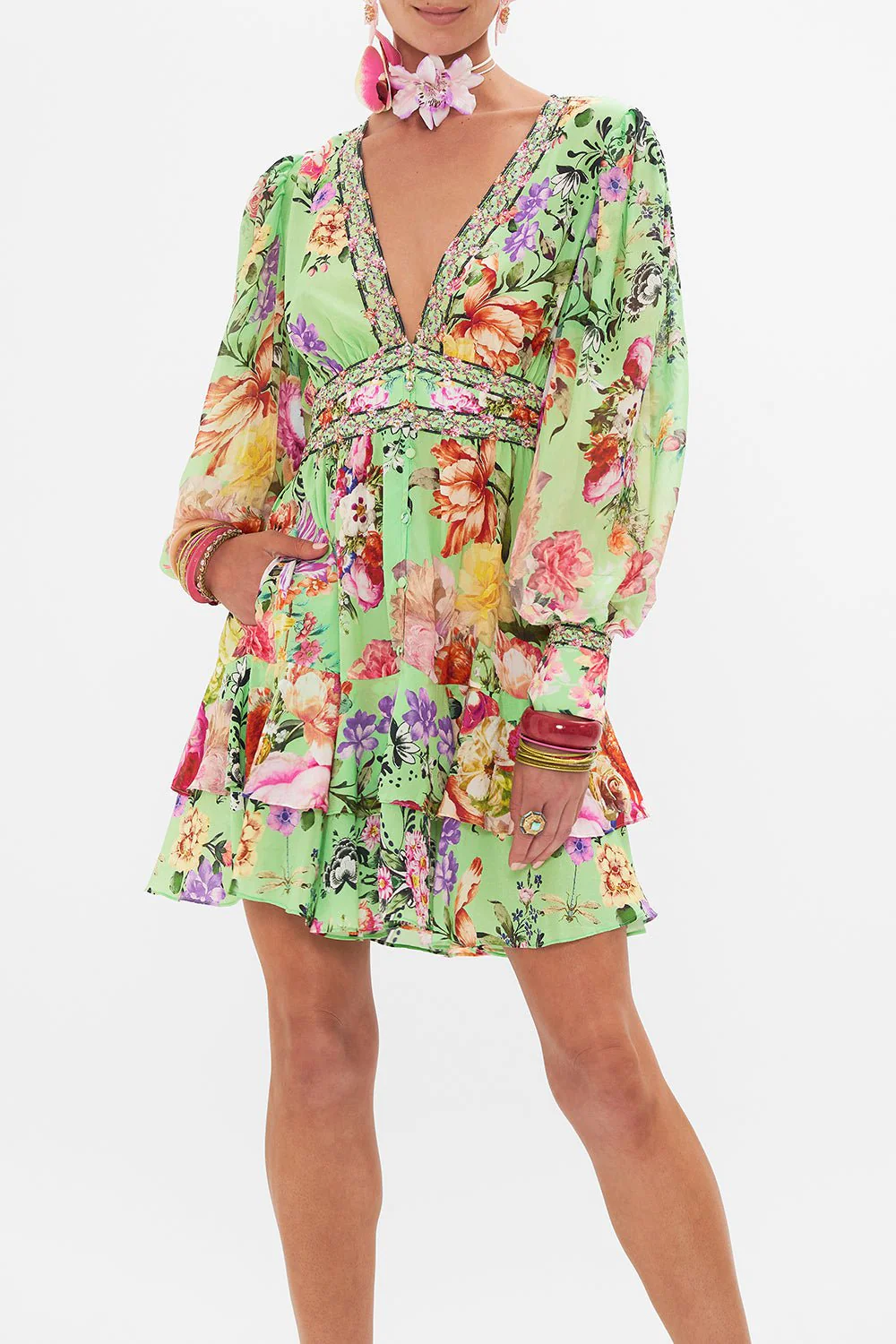 Button Front Frill Dress - Image 4