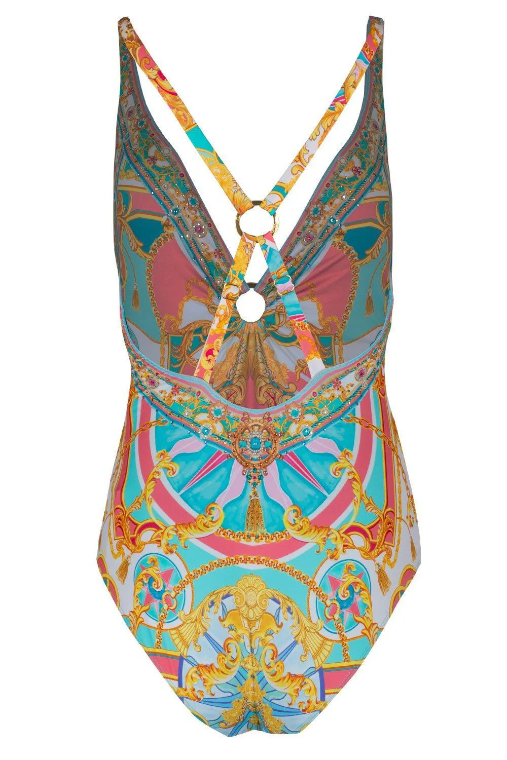 Ring Detail Plunge One Piece Swimsuit - Image 6