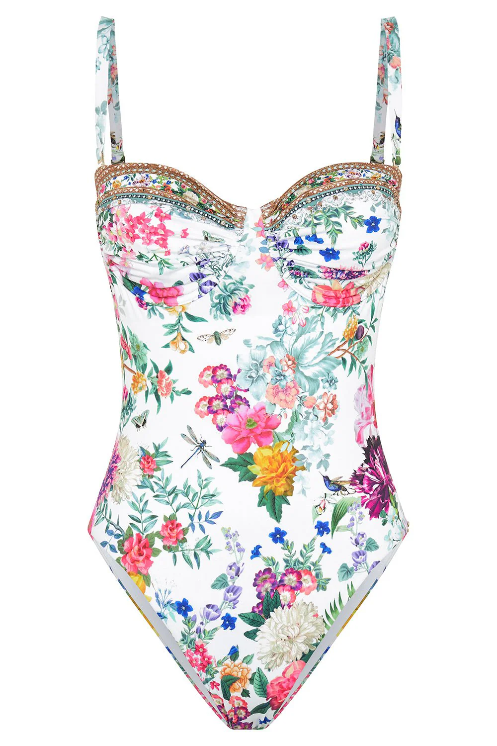 Ruched Cup Underwire One Piece Swimsuit