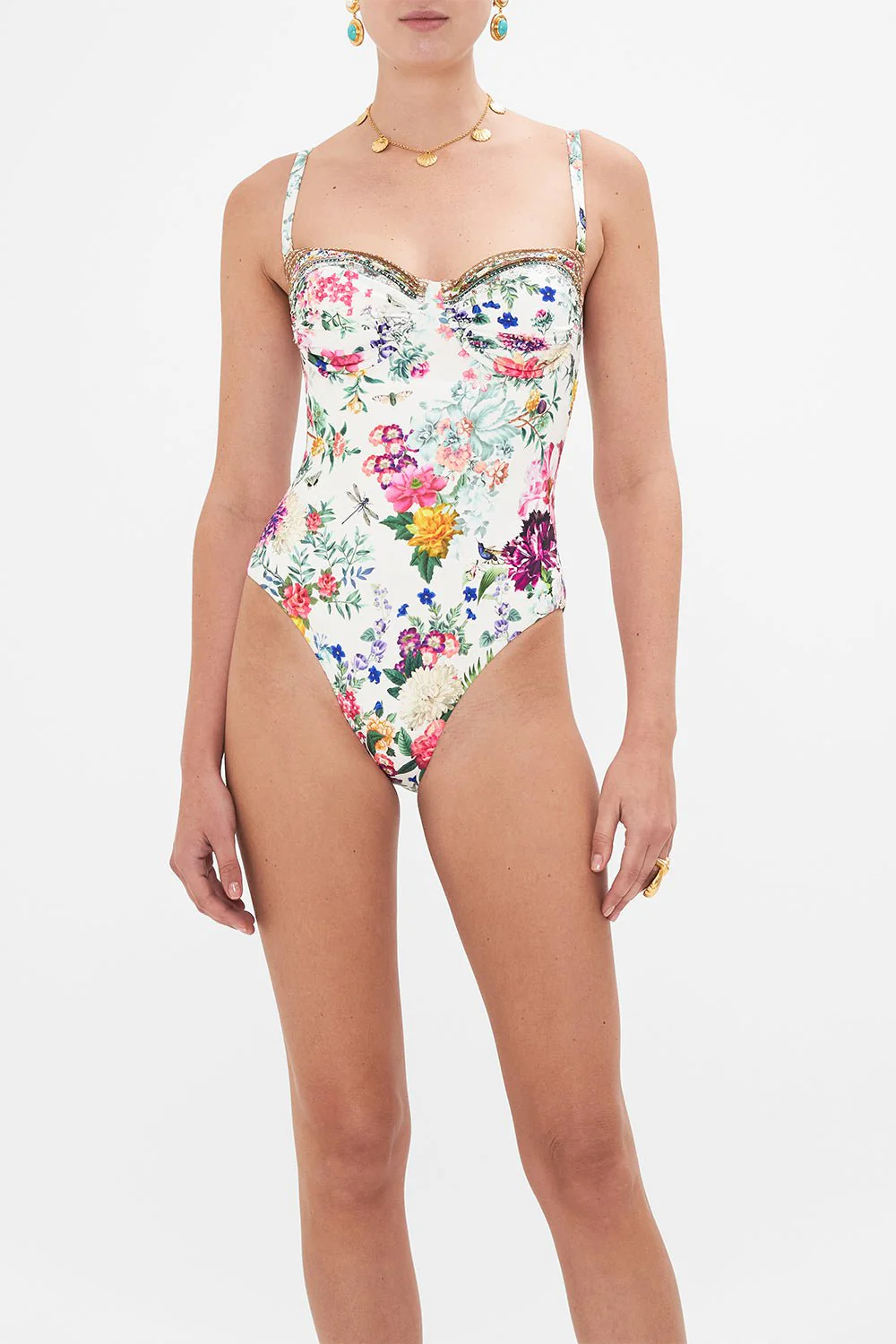 Ruched Cup Underwire One Piece Swimsuit - Image 3