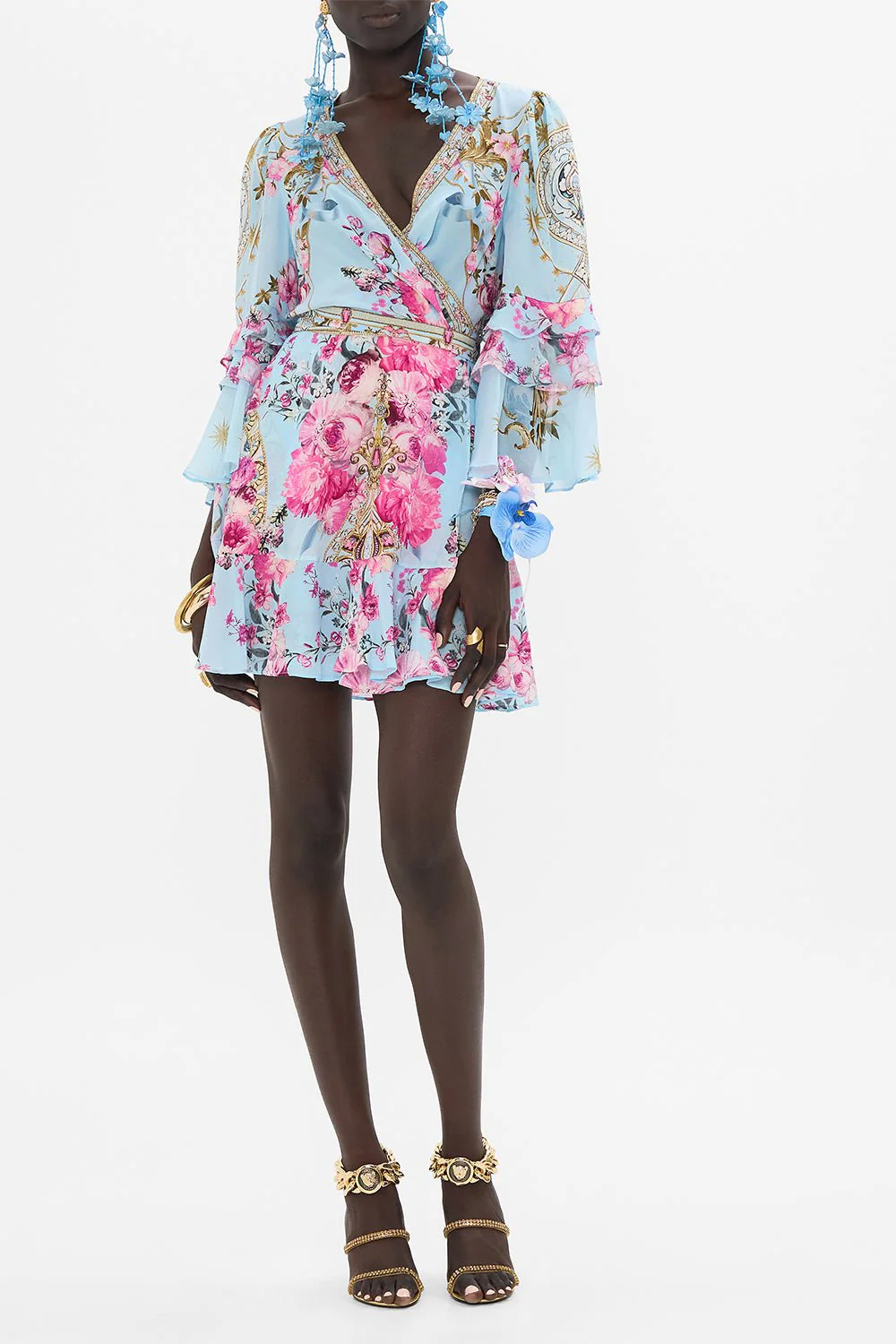 Ruffle Sleeve Wrap Dress - Image 2