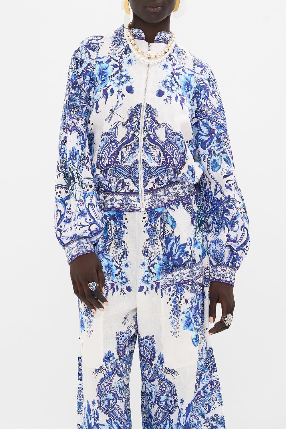 Shirred Cuff Bomber Jacket - Image 3