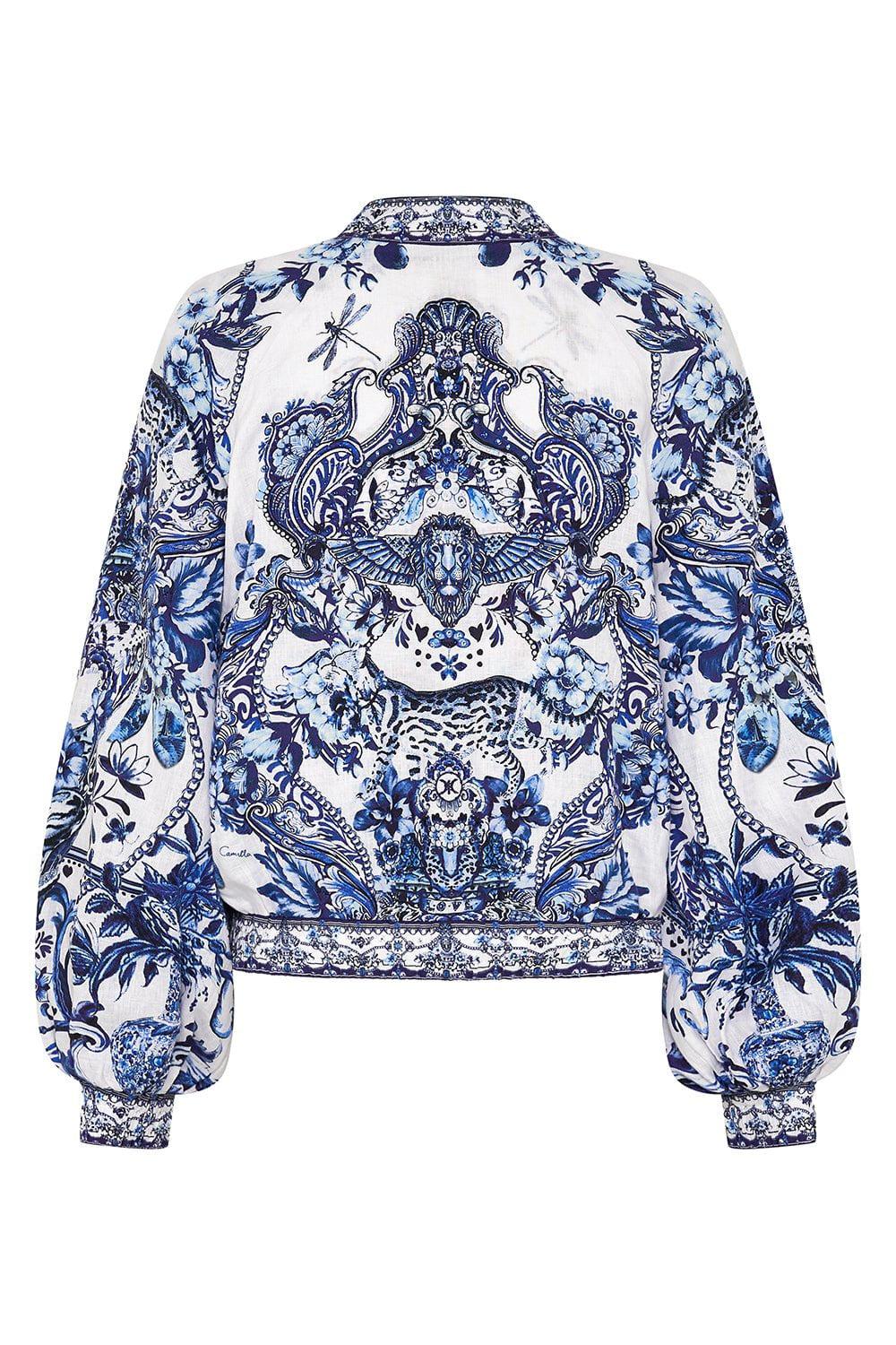 Shirred Cuff Bomber Jacket - Image 7
