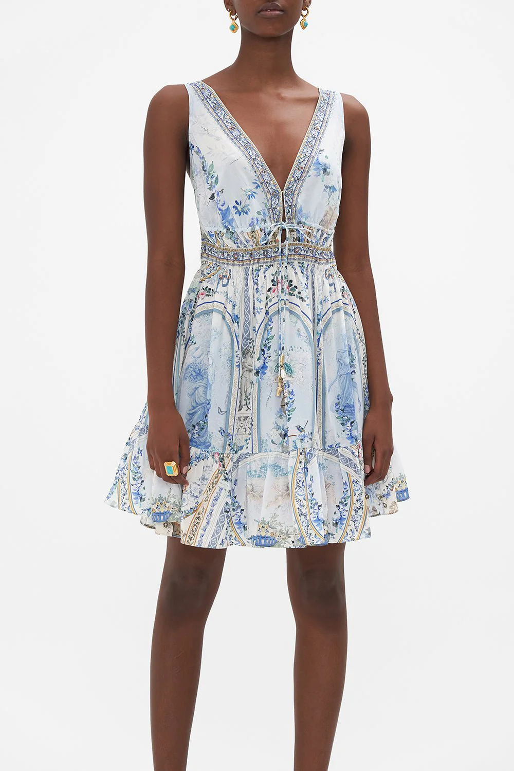 Shirred Waist Mini Dress - Image 4