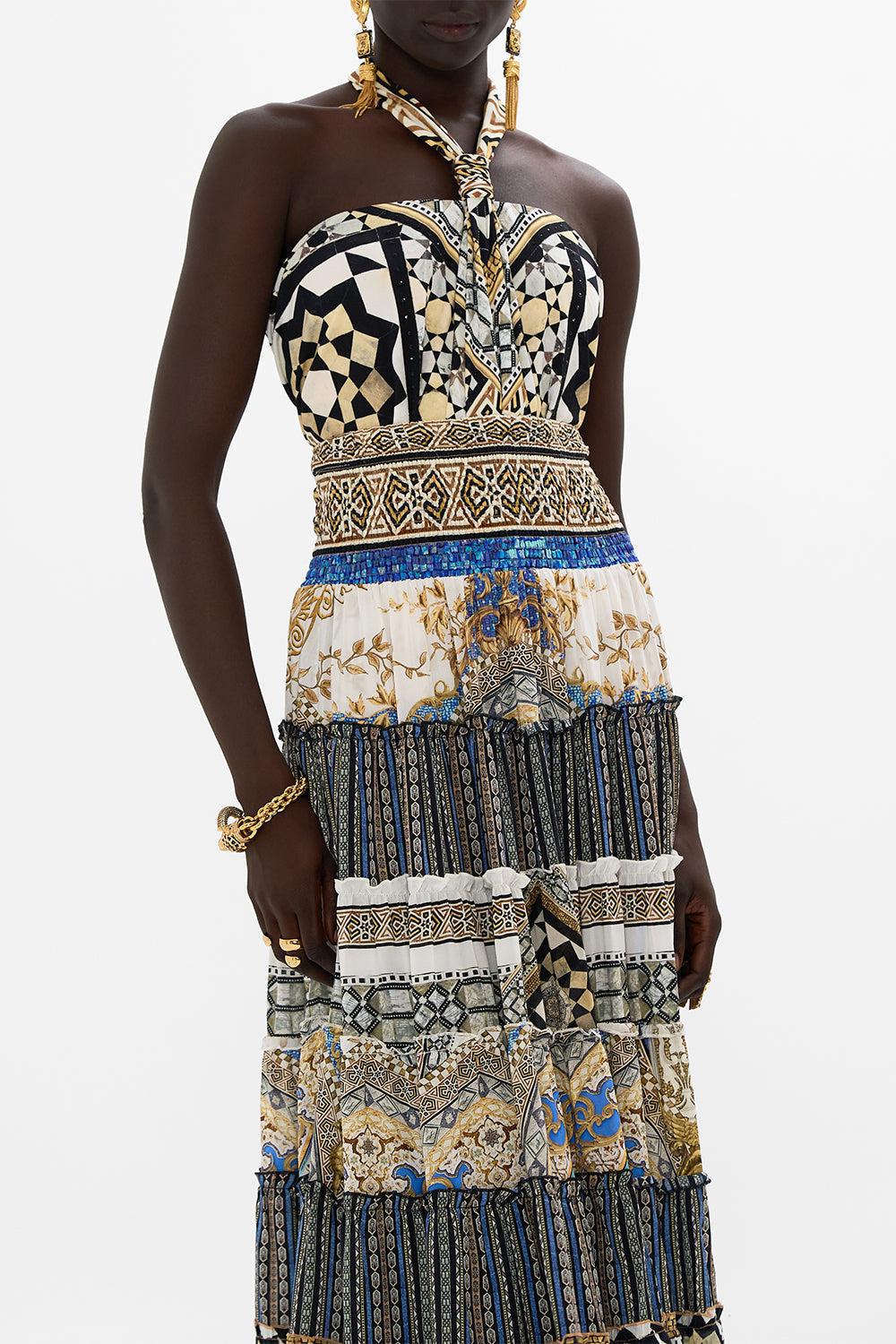 Shirred Waist Tiered Circle Skirt - Image 3