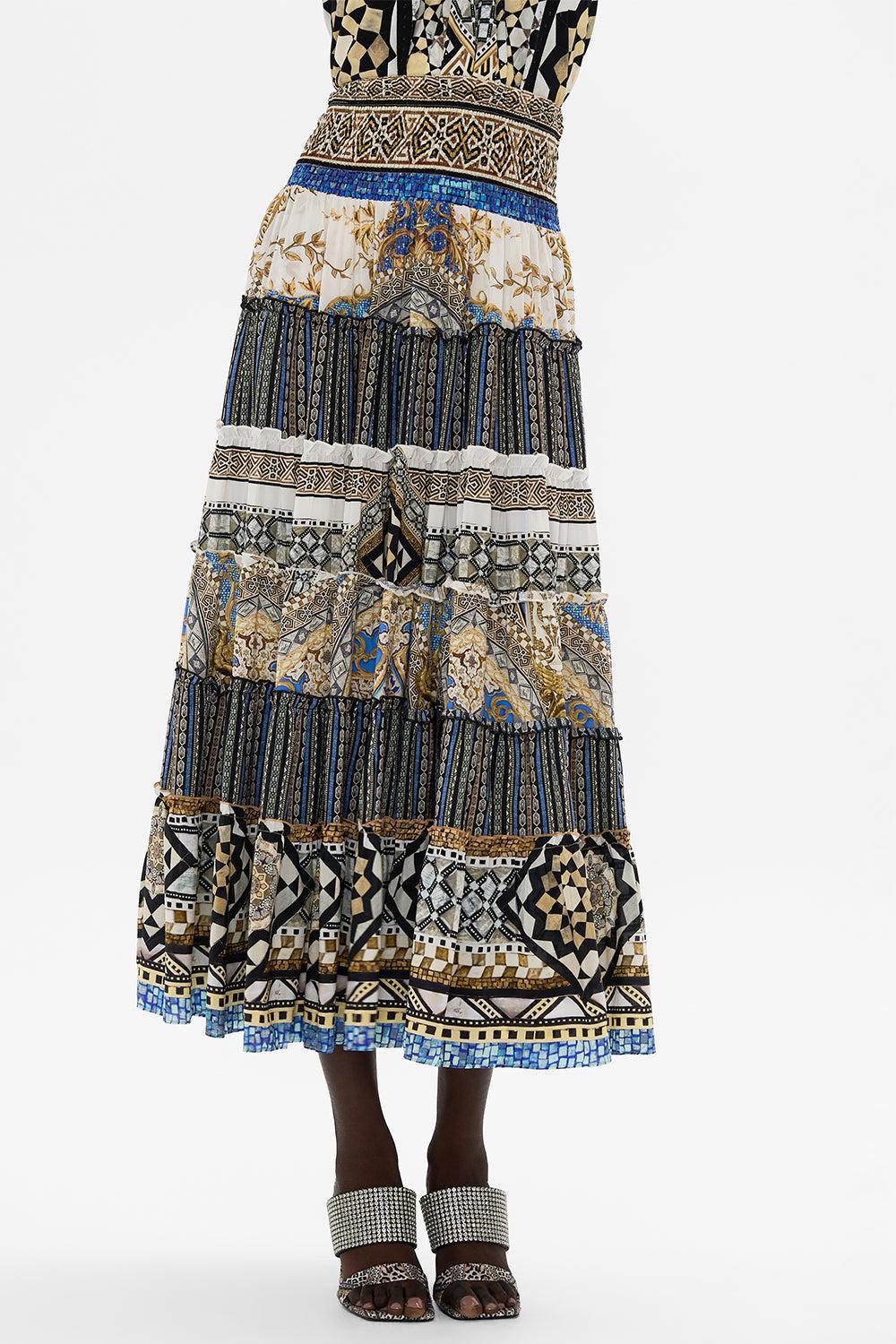 Shirred Waist Tiered Circle Skirt - Image 4