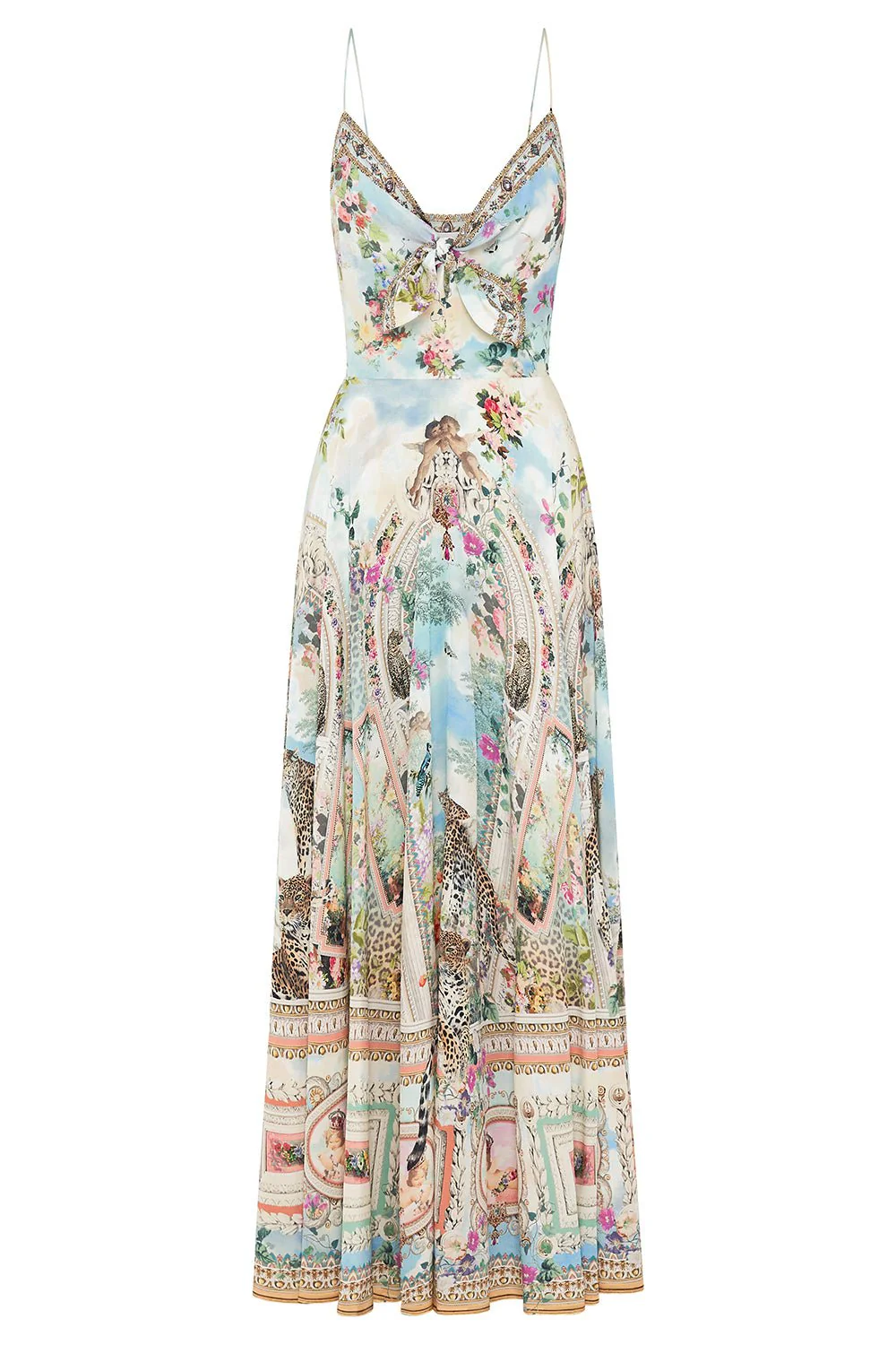 Tie Front Long Dress