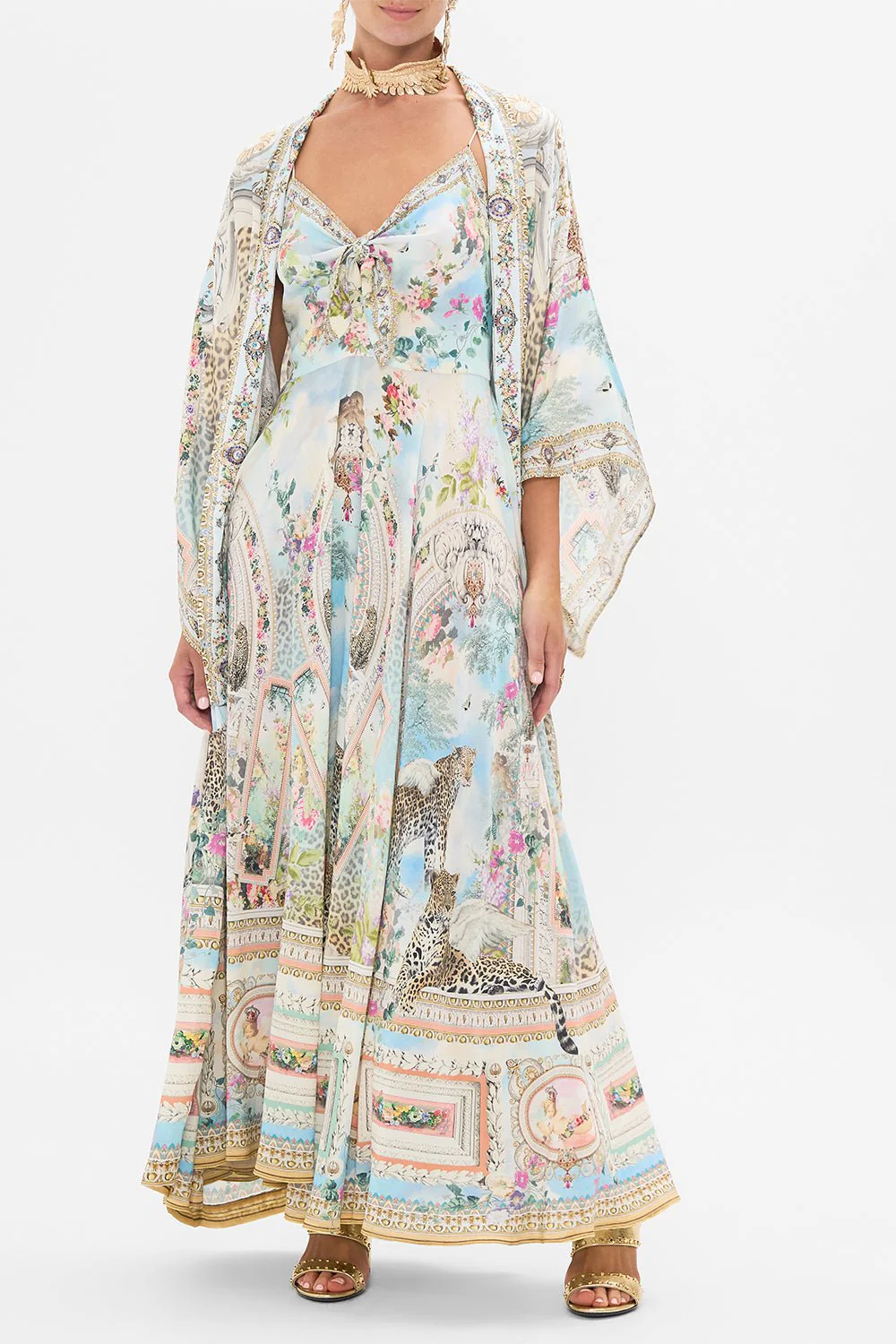 Tie Front Long Dress - Image 3